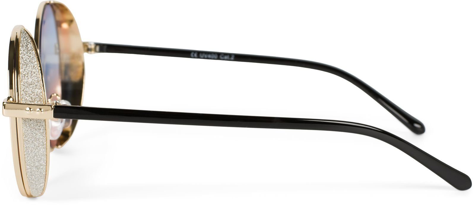 styleBREAKER Sonnenbrille Runde Sonnenbrille mit Glitzer Side Shield (1-St) günstig online kaufen