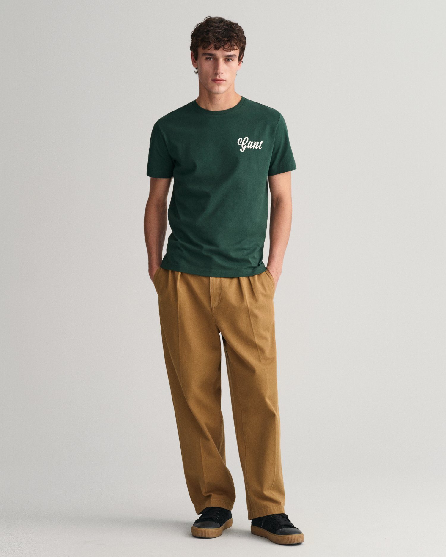 Gant T-Shirt REG SMALL GRAPHIC SS T-SHIRT TARTAN GREEN