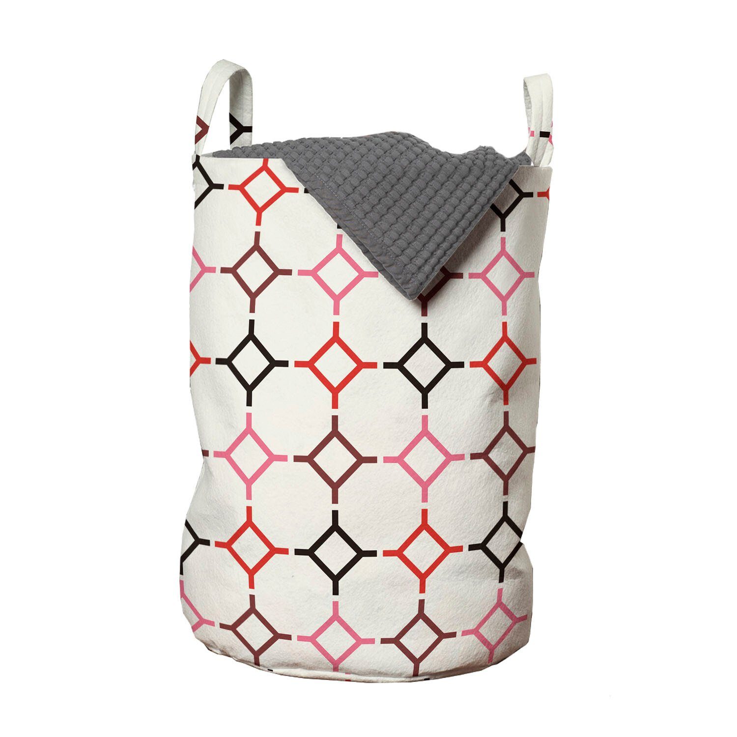 Modern Shaped Linien Waschsalons, Abakuhaus mit Hexagonal Wäschesäckchen für Griffen Wäschekorb Kordelzugverschluss