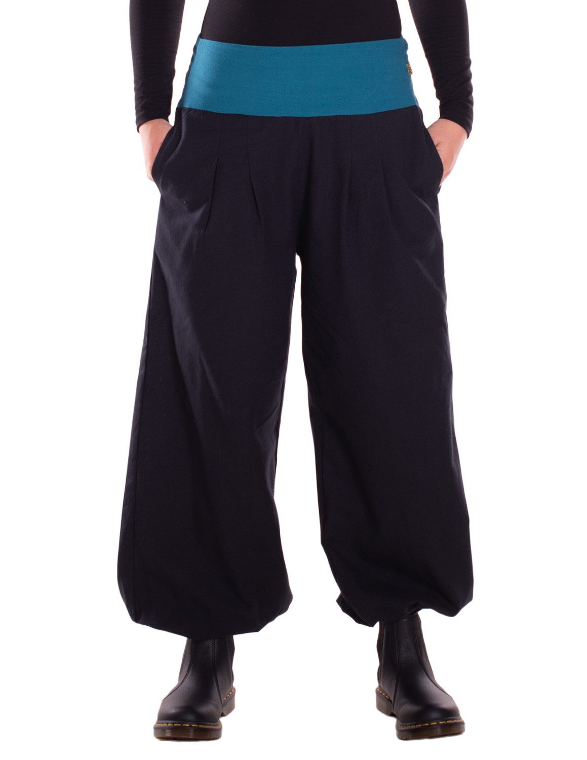 Vishes Haremshose Lange Damen Sommerhose Haremshose Schlupfhose zweifarbig Dehnbund Alternative Bekleidung, Ethno, Hippie, Retro Style