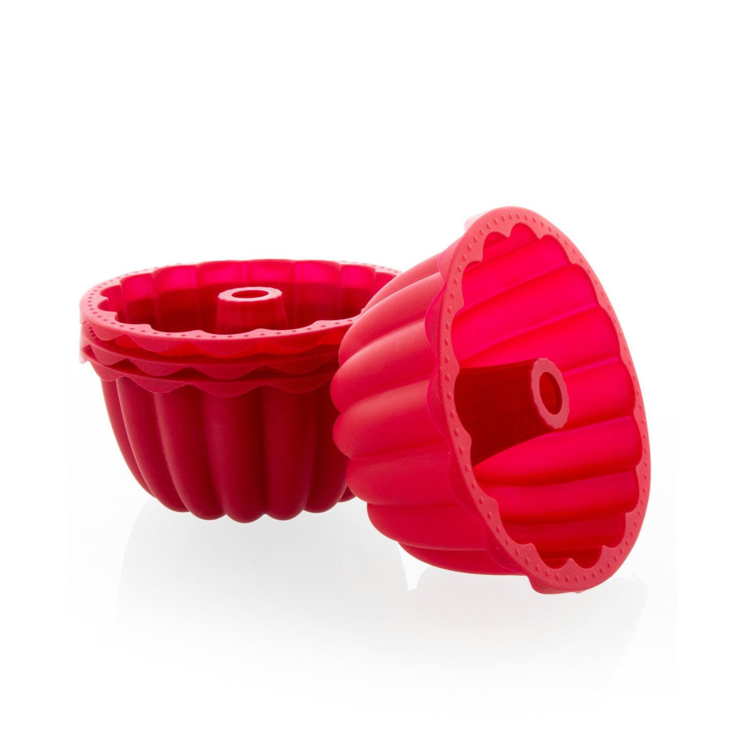 Coolinato Backform Coolinato Silikon Dessert Backformen Set 4tlg. ROT, inkl. Rezepte