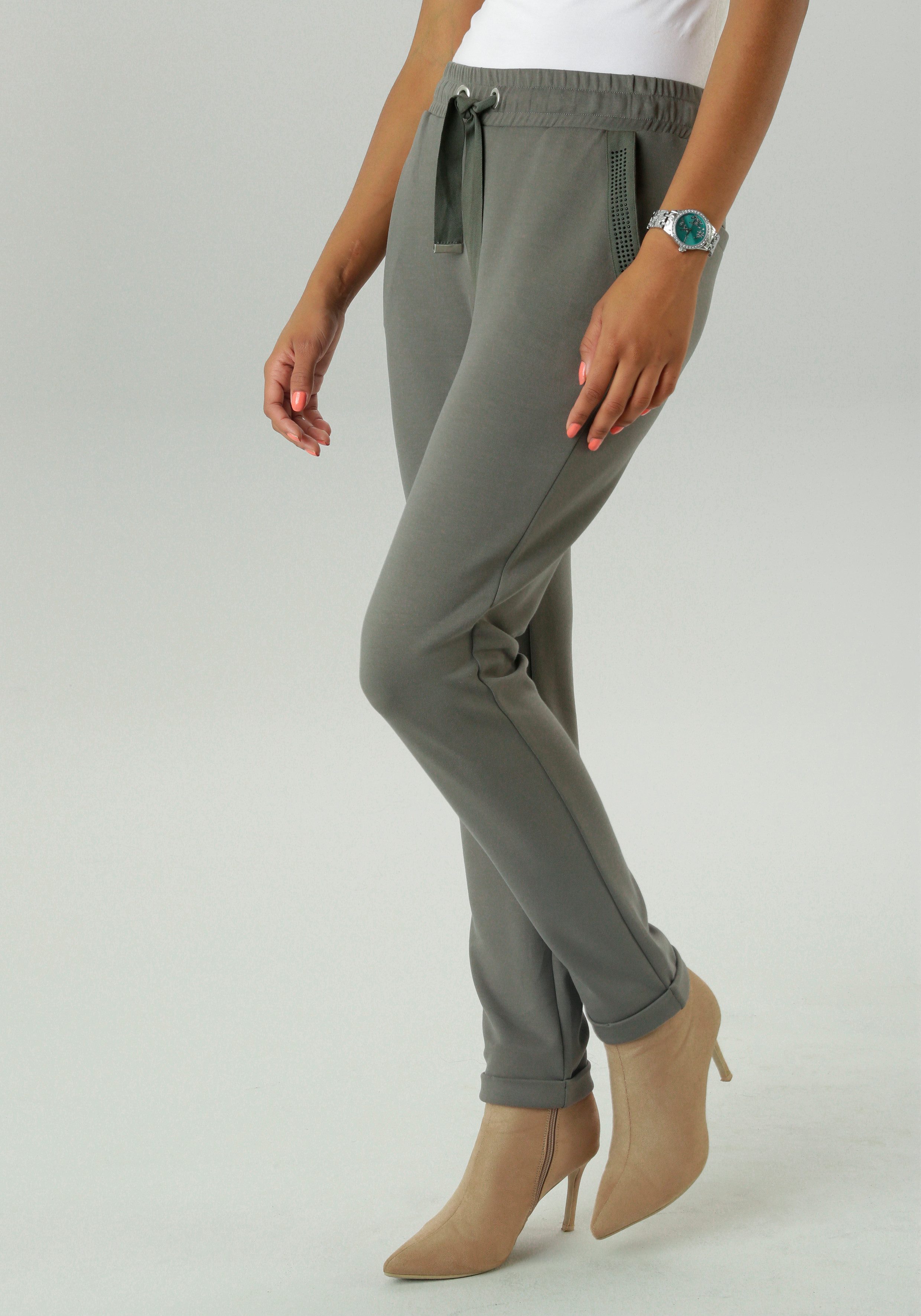 Aniston SELECTED Schlupfhose mit Glitzersteinen an günstig online kaufen