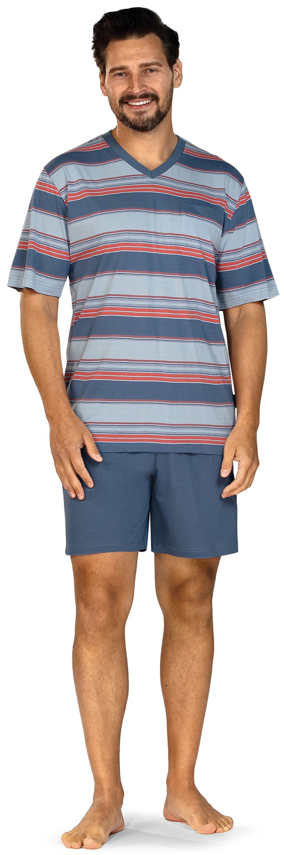 Comte Shorty Lunar Lounge (Set, 2 tlg., 2-teilig) Herren Pyjama kurz Shorty Kurzarm Baumwolle große Größen