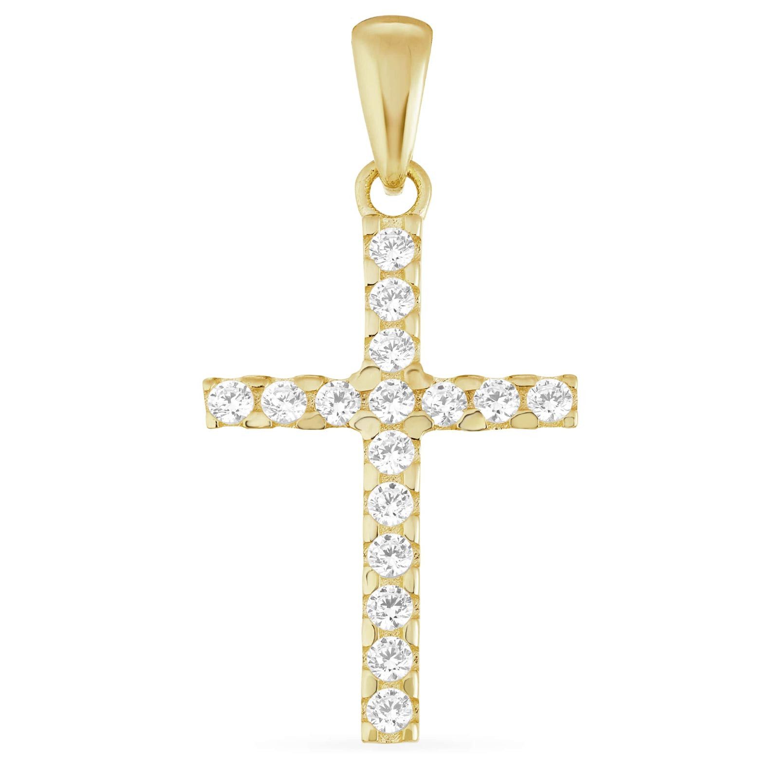 Kreuzanhänger Kreuzanhänger 585er (14-Karat) Gold Zirkonia günstig online kaufen