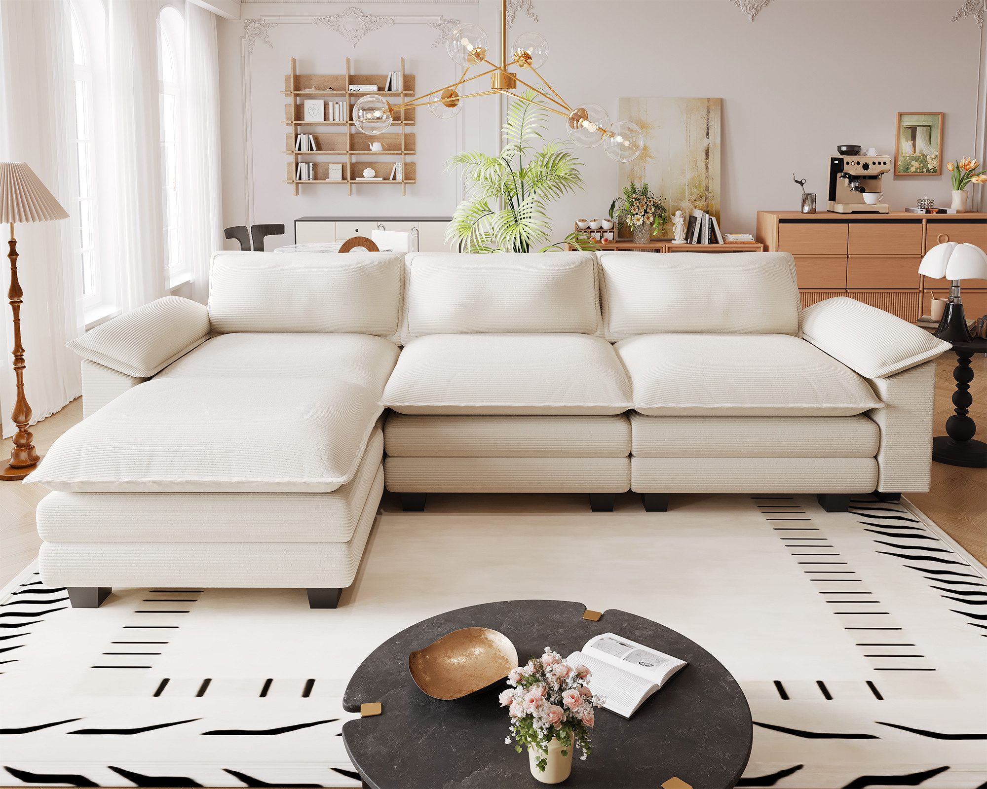 HOMALL Ecksofa U-förmiges Sofa, abnehmbar, 292cm*138cm*86cm, günstig online kaufen