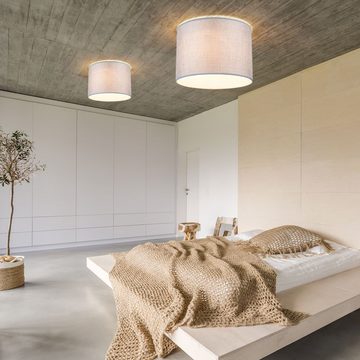 etc-shop LED Deckenleuchte, Leuchtmittel inklusive, Warmweiß, Decken Leuchte Schlaf Gäste Zimmer Textil Schirm Lampe Strahler im