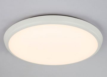 etc-shop LED Deckenleuchte, Leuchtmittel inklusive, Warmweiß, LED Deckenleuchte Decke Deckenlampe weiß rund Wohnzimmer, Metall