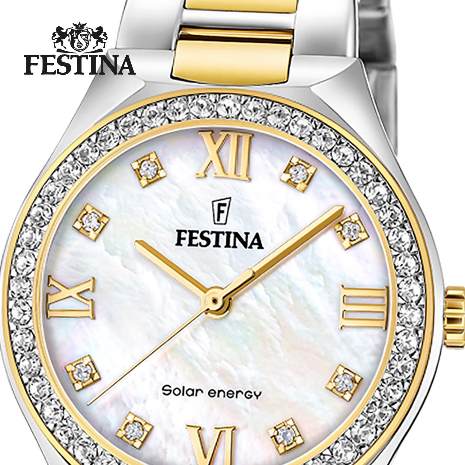 Festina Solaruhr Festina Damenuhr Edelstahl silber gold, (Solaruhr), Damen günstig online kaufen