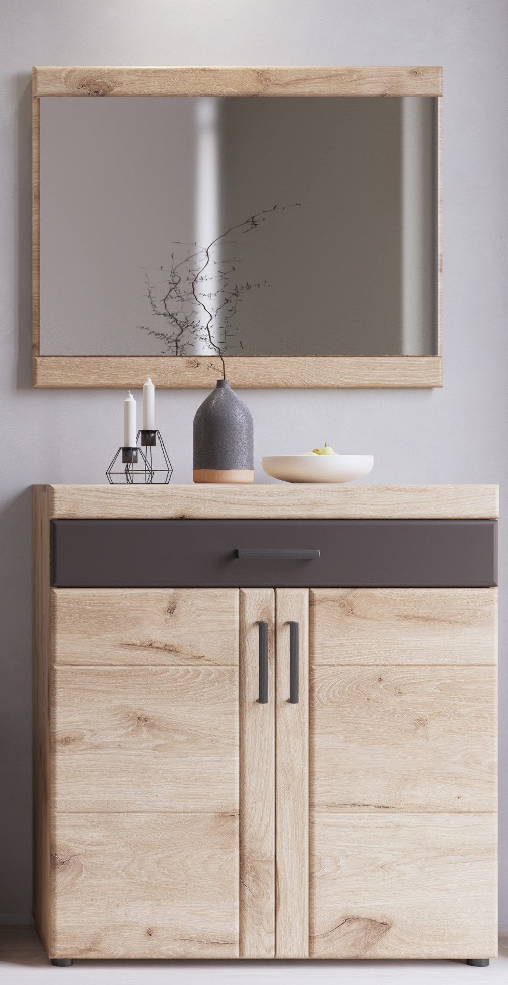 freiraum Garderoben-Set Grano, (2-teilig), (2-teilig) Viking Eiche Dekor - 93x195x38 (BxHxT)