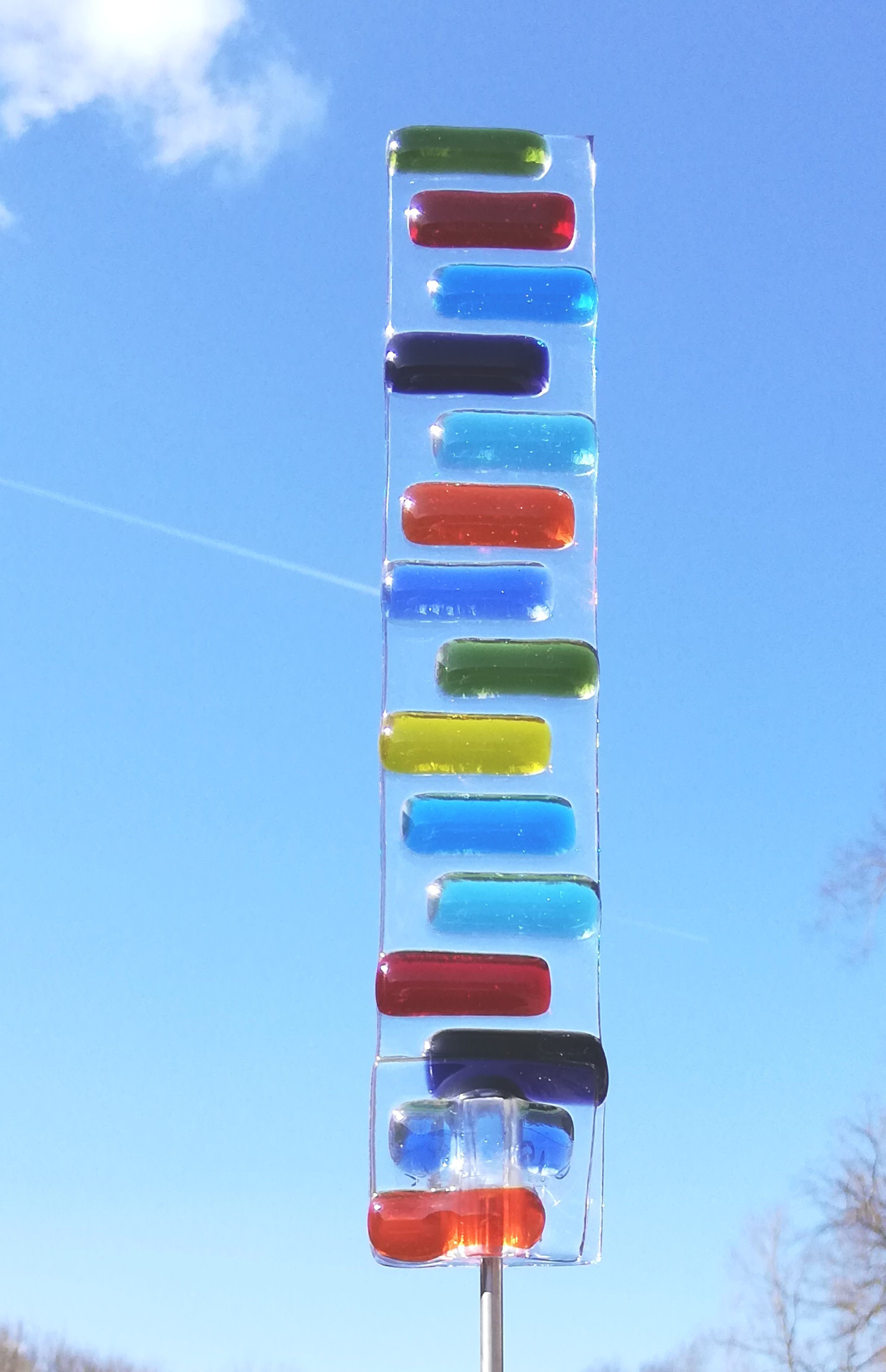 Glas-Stadl Die Glas Fusing Manufaktur Gartenstecker Gartenstecker Sonnenfänger Farben Rechteck