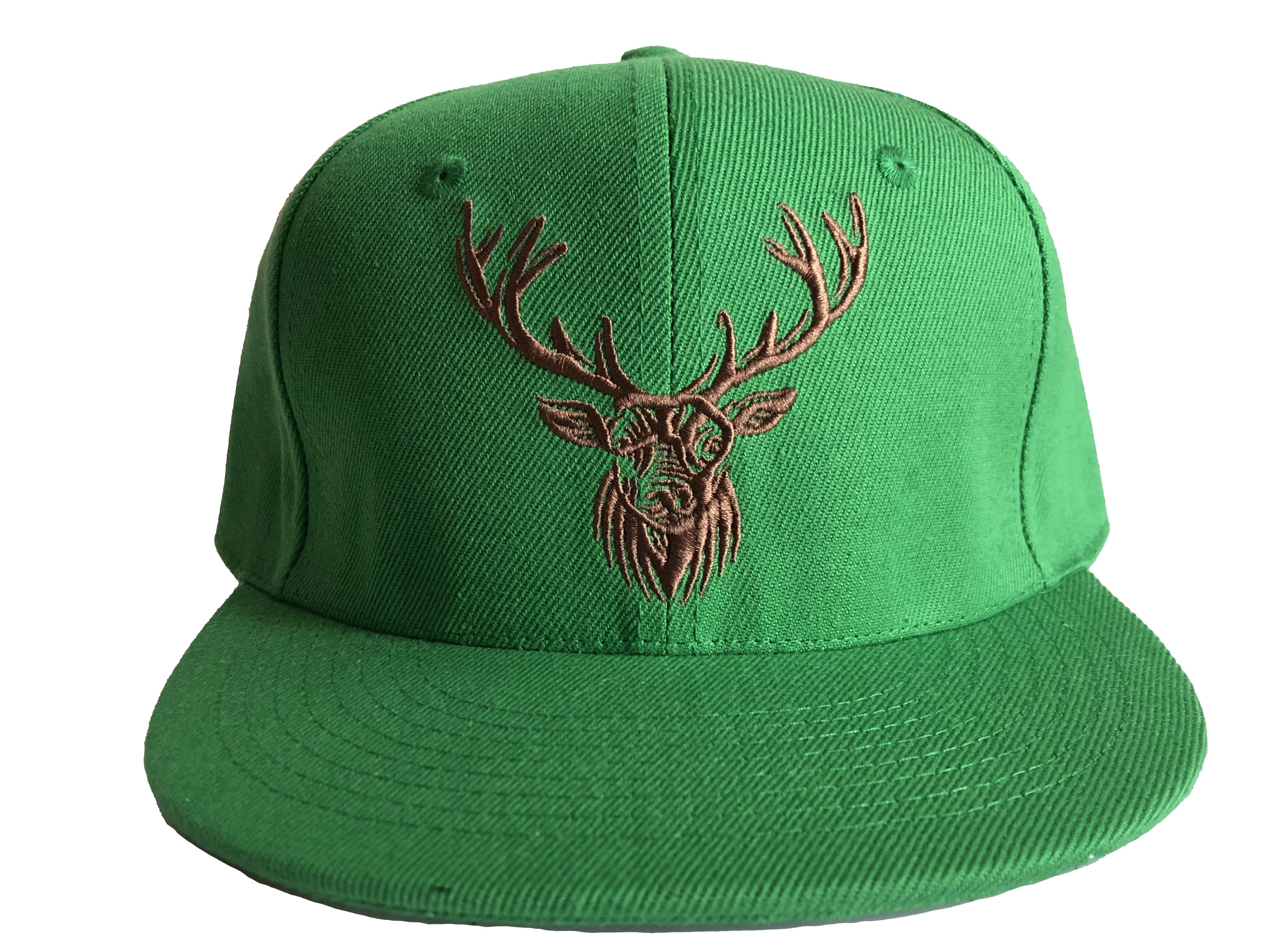 Sporty Snapback Cap mit Deer Belüftungslöchern Hirsch Trucker Baseball grün Schwarzwald Cap Elch Wald