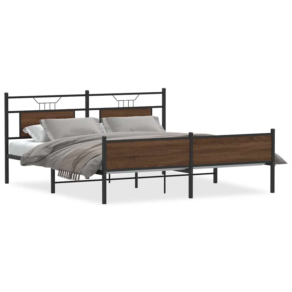 vidaXL Bett Metallbett ohne Matratze Braun günstig online kaufen