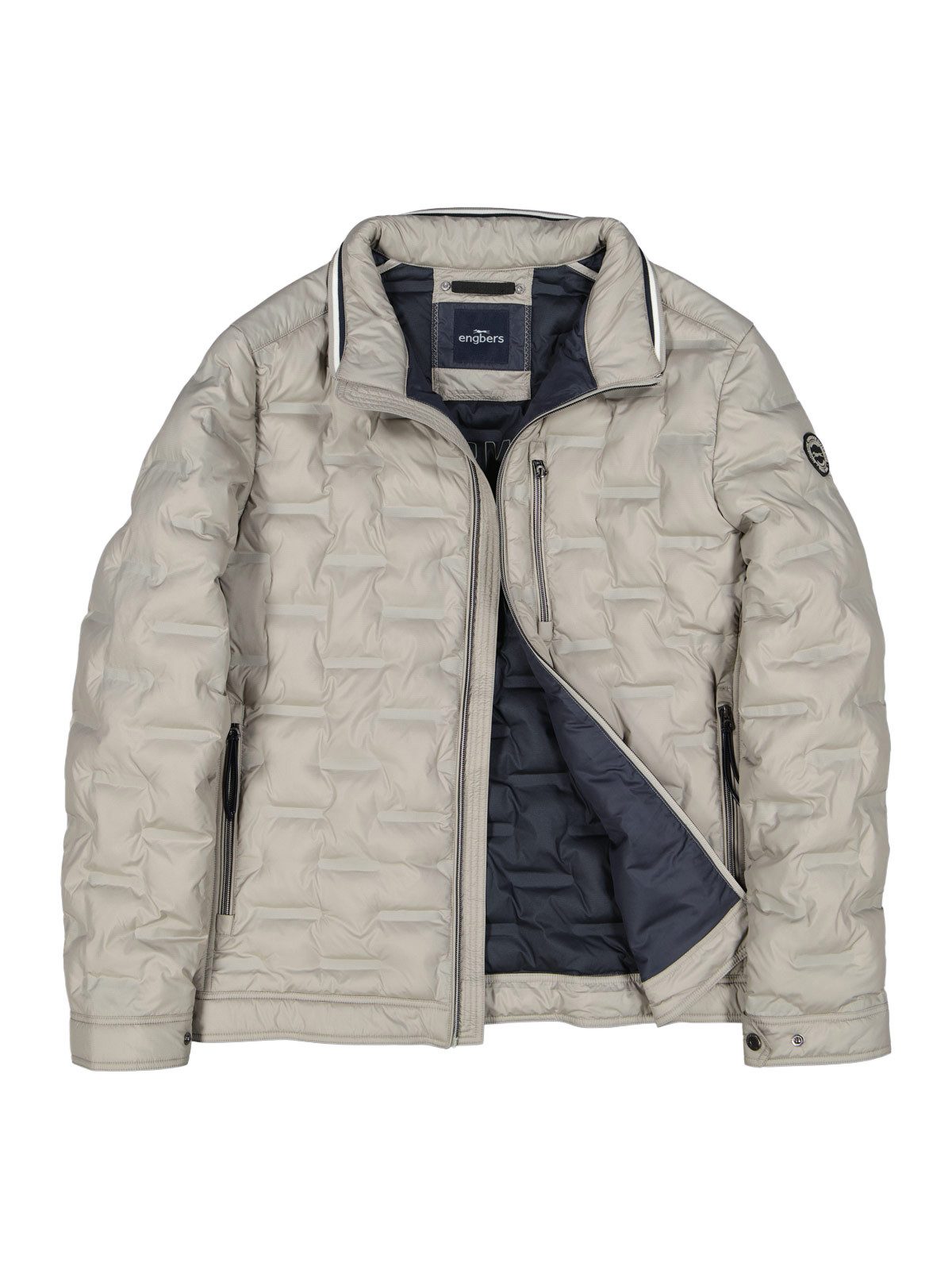 Steppjacke Herren Steppjacke mit Strickkragen, Beige