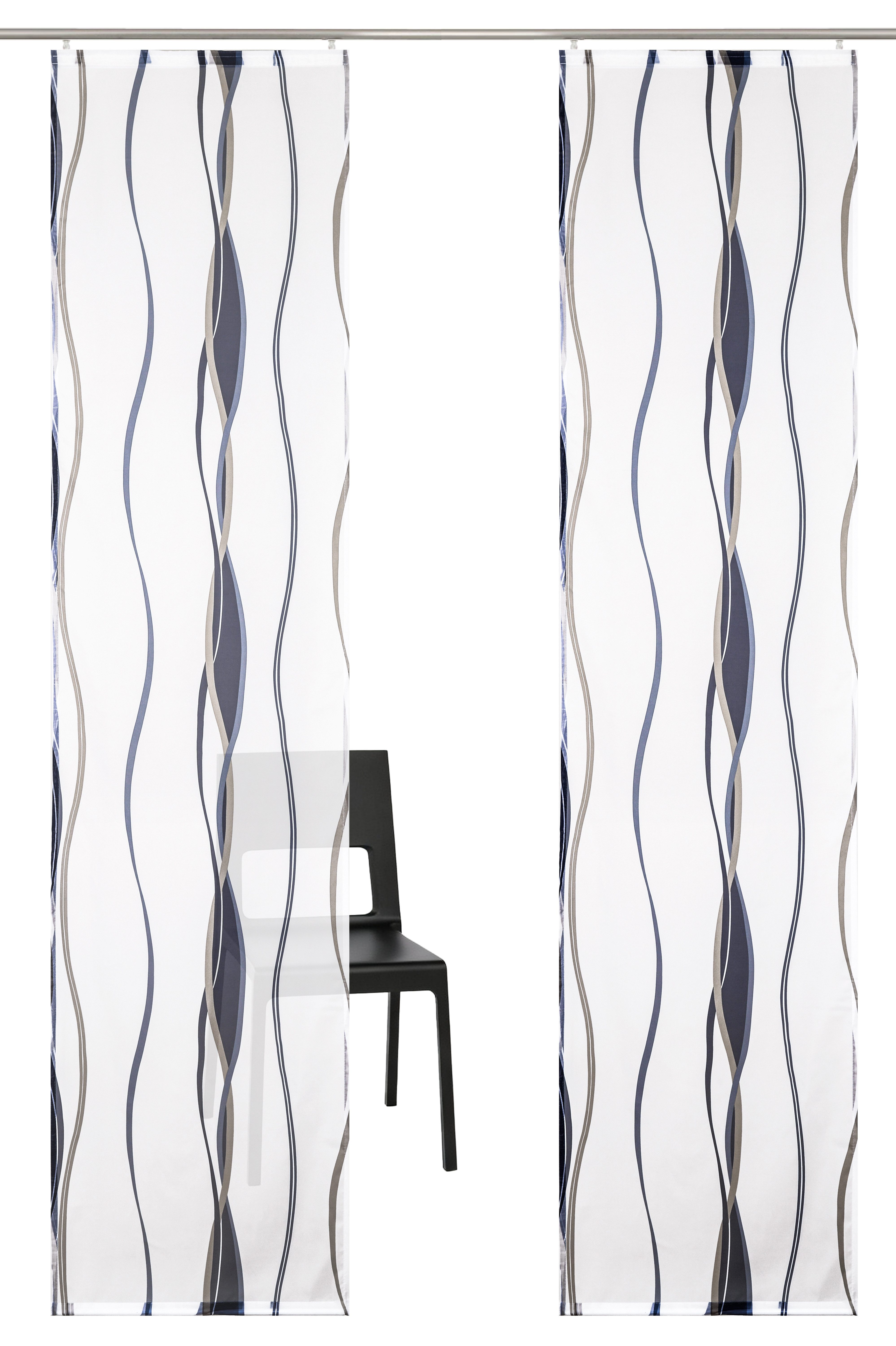 OTTO home Schiebegardine Dimona (2 St), transparent, Polyester, 2-er Set, Fertiggardine, mit Befestigungszubehör, Wellen
