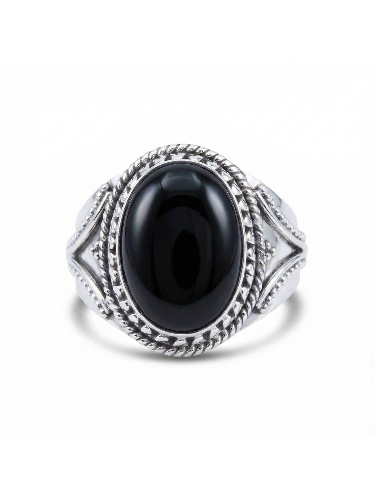 Silberring MEKANU aus 925 Silber mit Onyx