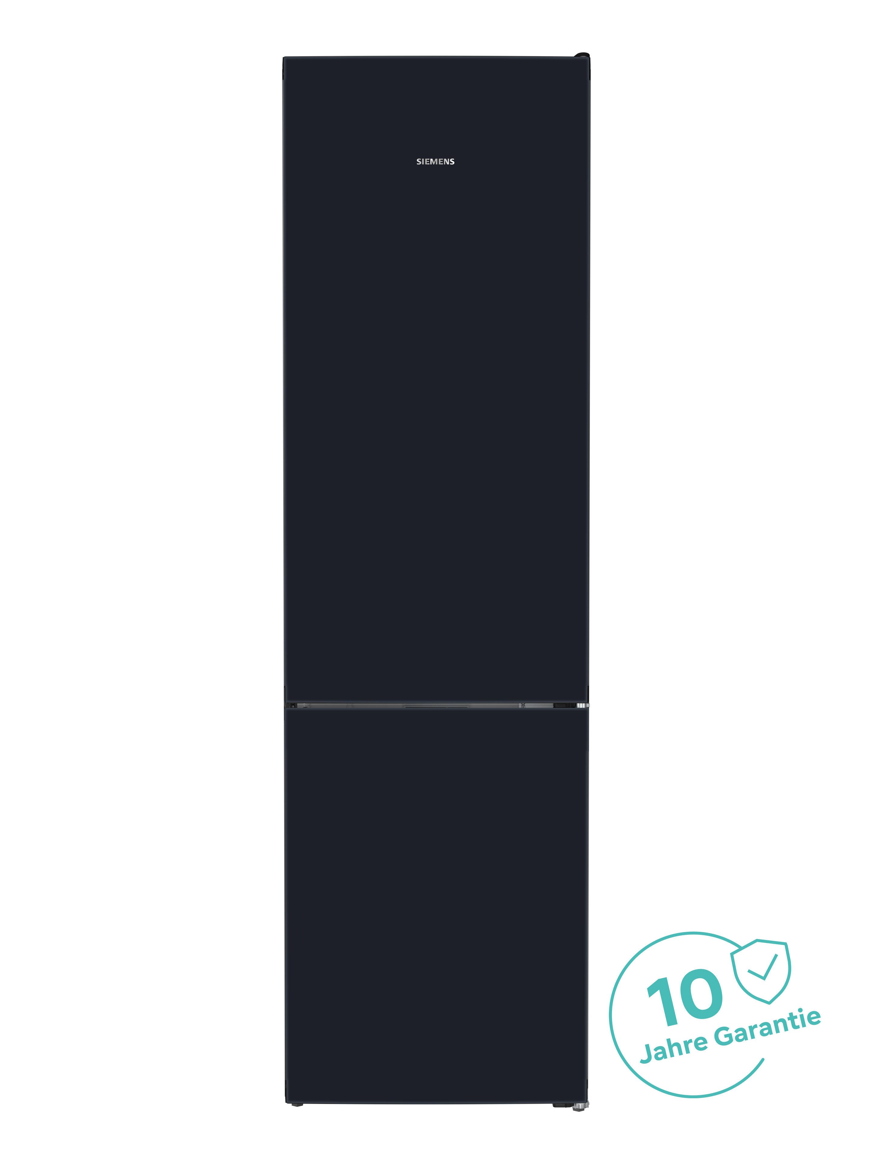 SIEMENS Kühl-/Gefrierkombination iQ700 KG39NSBBF, 203 cm hoch, 60 cm breit, Elegantes Design in mattem Schwarz und kein Abtauen dank Total …
