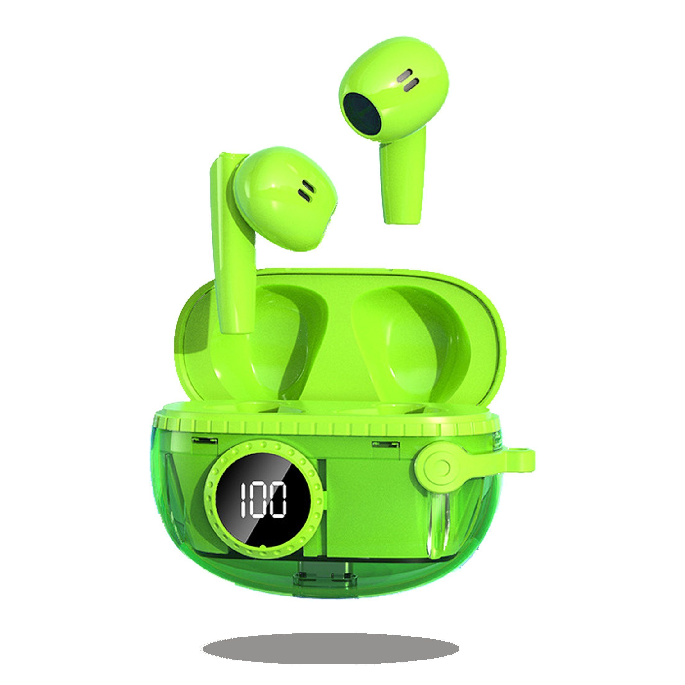 Antiquitätenladen Diida Kopfhörer,In-Ear-Bluetooth-Kopfhörer mit grün Funk-Kopfhörer Geräuschunterdrückung,Smart