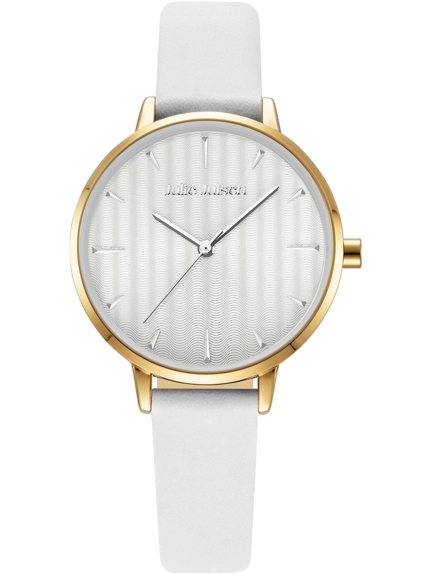 Julie Julsen Quarzuhr JJW2493YGL-9 JJW2493YGL-9, Julie Julsen JJW2493YGL-9 Uhr Damenuhr Lederarmband weiß