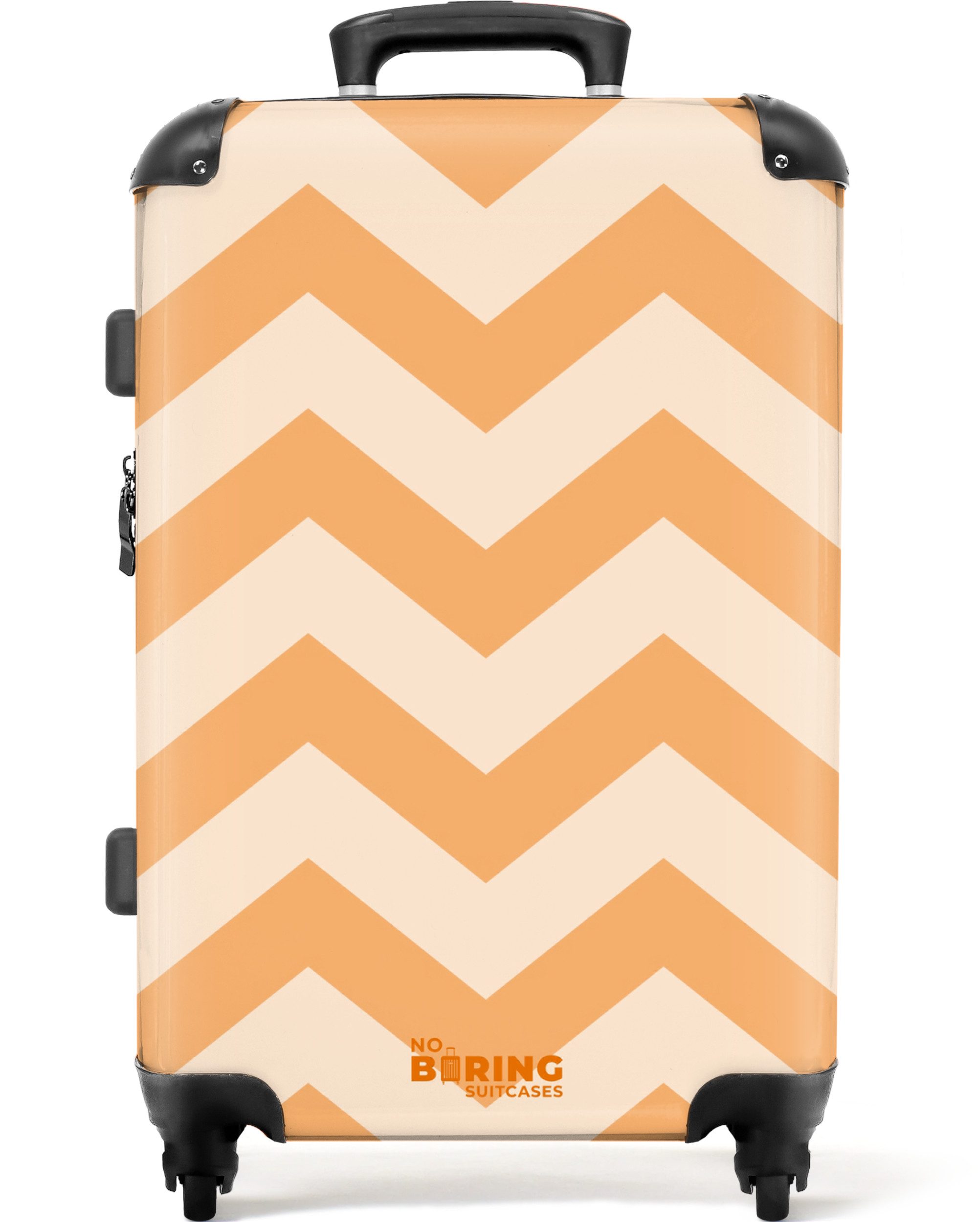 NoBoringSuitcases.com© Hartschalen-Trolley Zickzack-Muster in Orange 67 günstig online kaufen