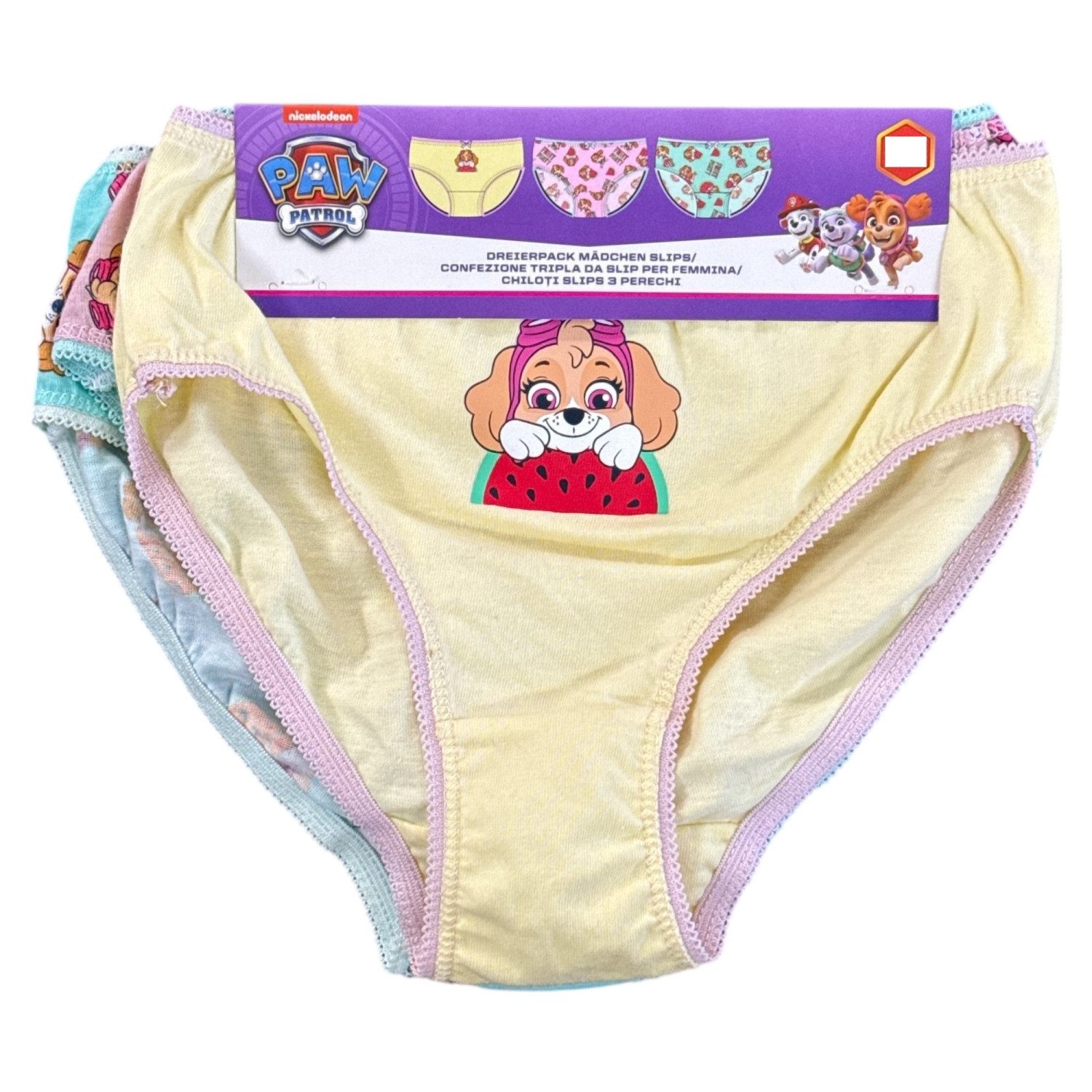 PAW PATROL Panty 3er Pack Kinder Unterhose Mädchen Unterwäsche Slip Gr. 98/104 (3er-Pack)