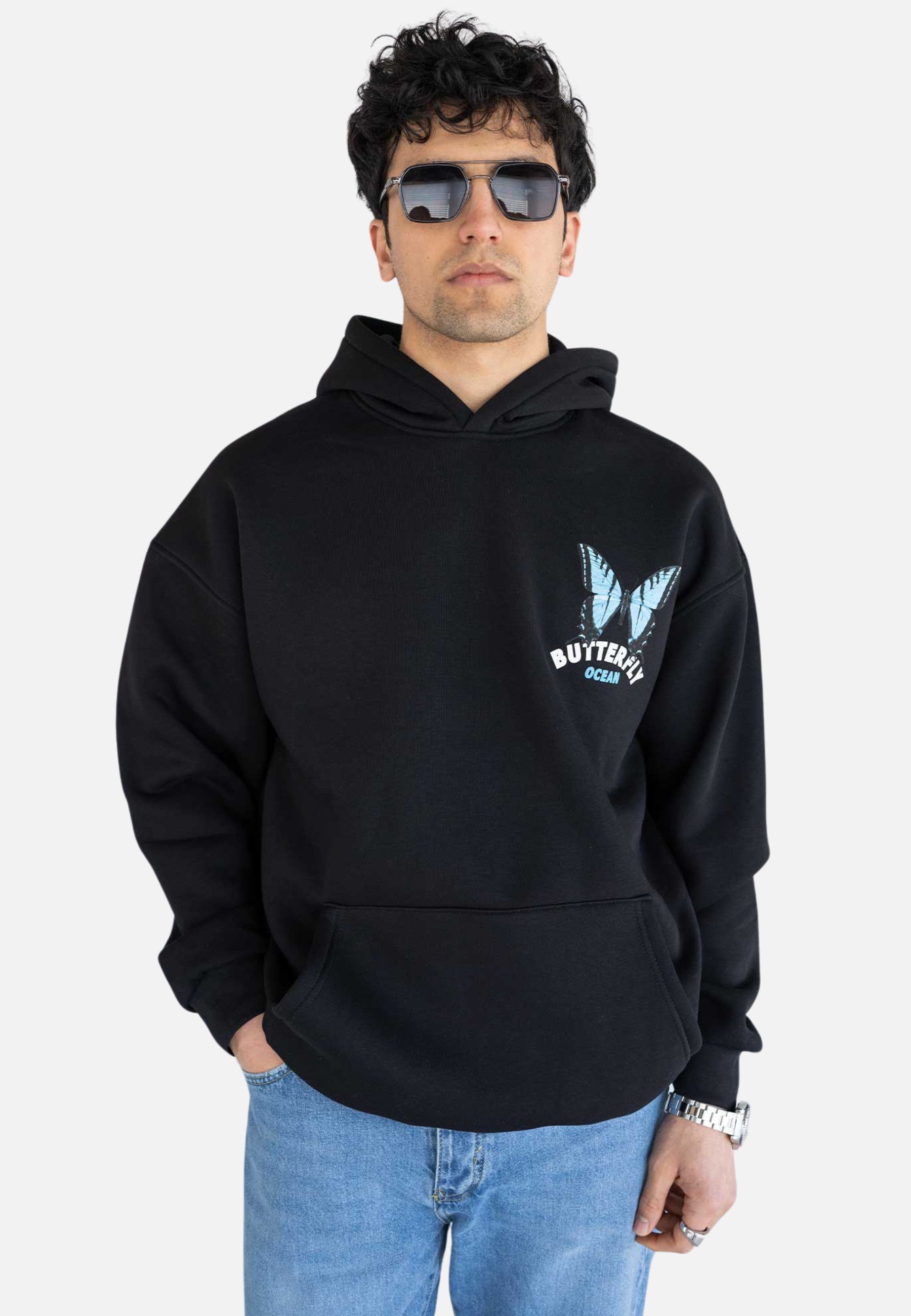 Hoodie Unisex Oversize Butterfly fleece Hoodie