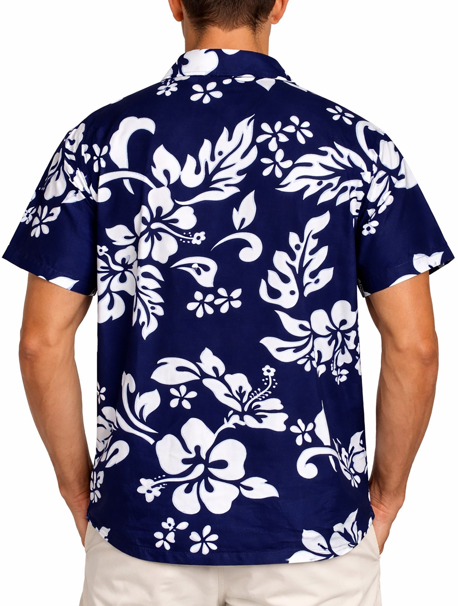 King Kameha Hawaiihemd "Hibiscus" Funky Hawaii-Hemd Herren Kurzarm Front-Tasche Stylish – Bild 4 von 5