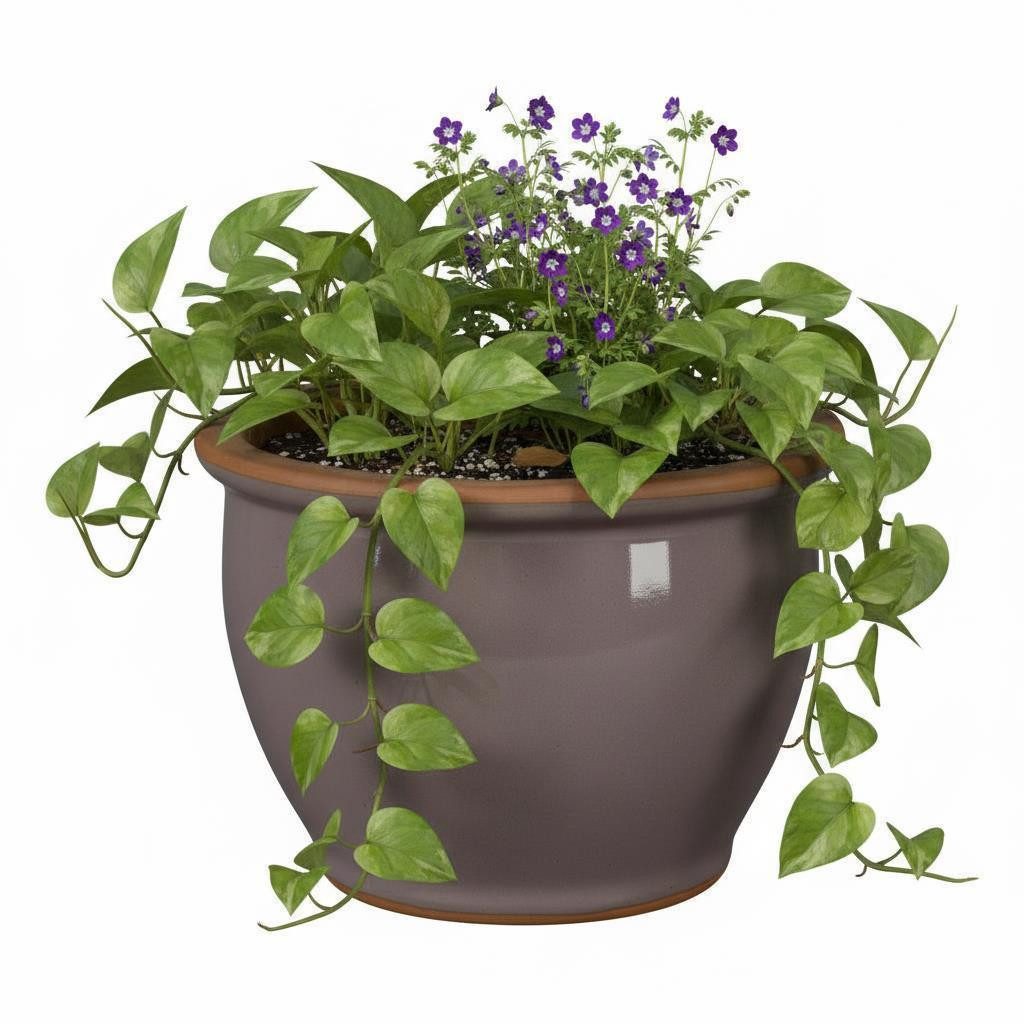 Teramico Плантатор Blumentopf Pflanzgefäß aus Keramik Modell "Roma" 18cm Lavendel, 100% Frostfest