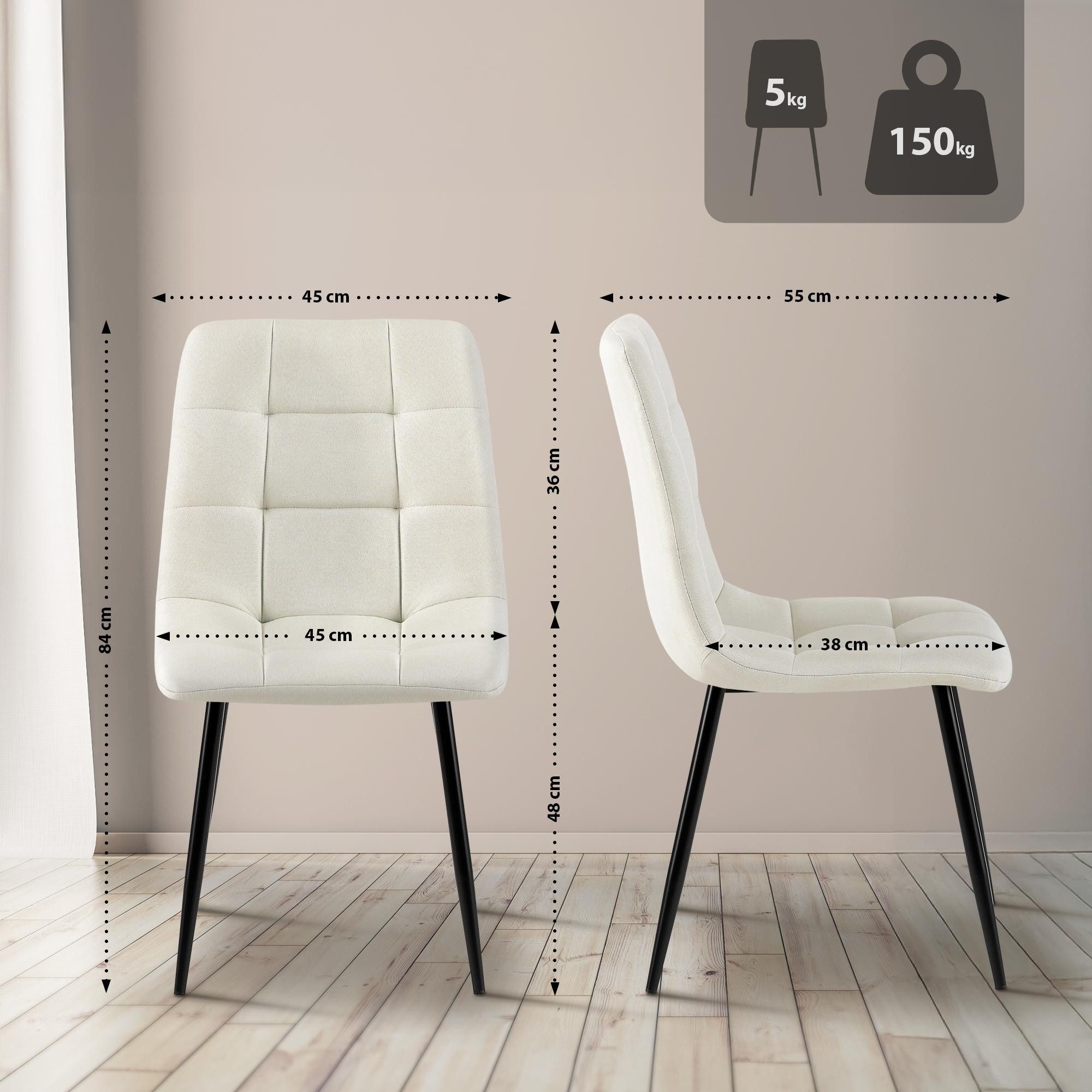 CLP Esszimmerstuhl Antibes Stoff (4er Set, 4 St), gepolstert mit Metallgest günstig online kaufen