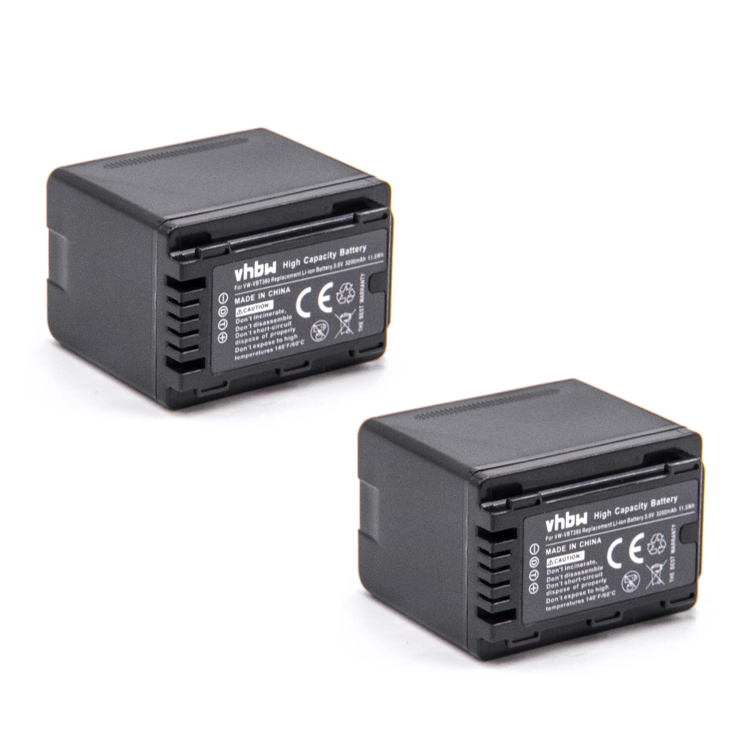 vhbw kompatibel mit Panasonic HC-W850EB, HC-W580, HC-WX979 Kamera-Akku Li-Ion 3200 mAh (3,6 V)