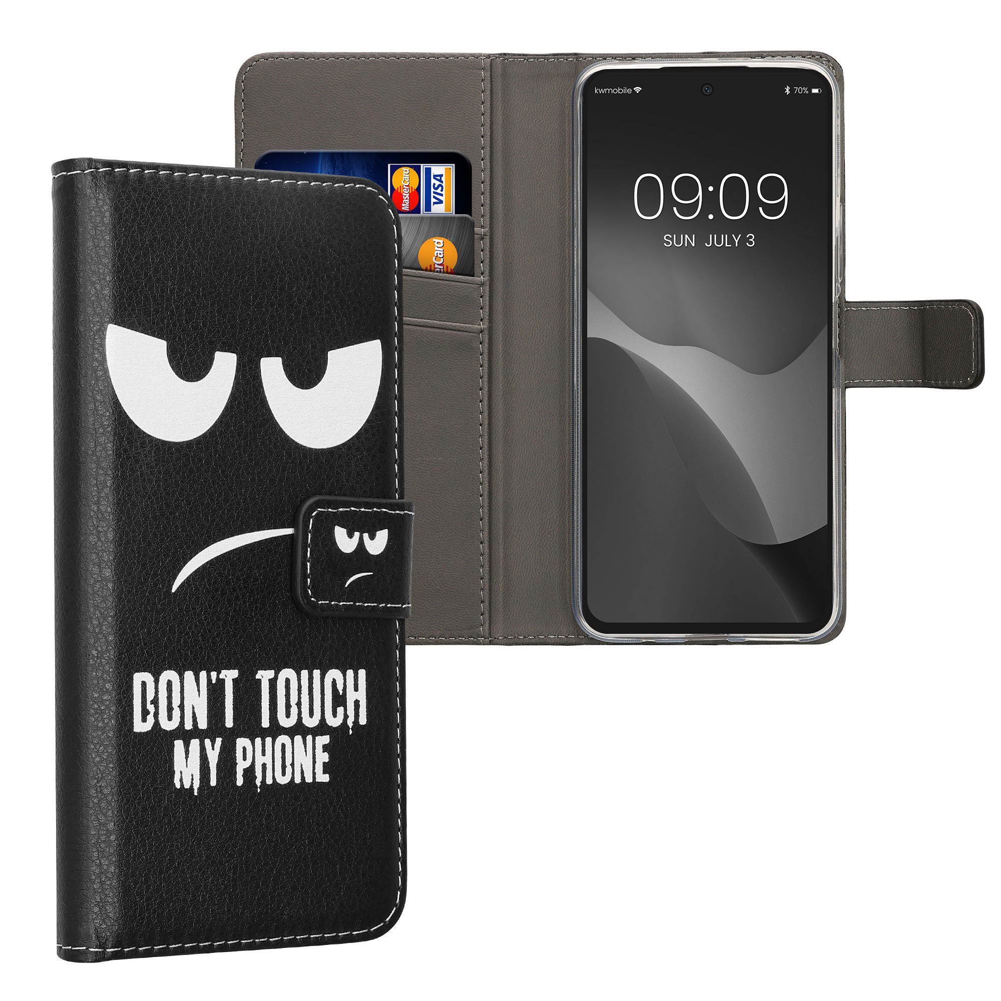 kwmobile Smartphone-Hülle Wallet Case für Xiaomi Redmi 13, Hülle mit Ständer Kartenfächer - Handyhülle