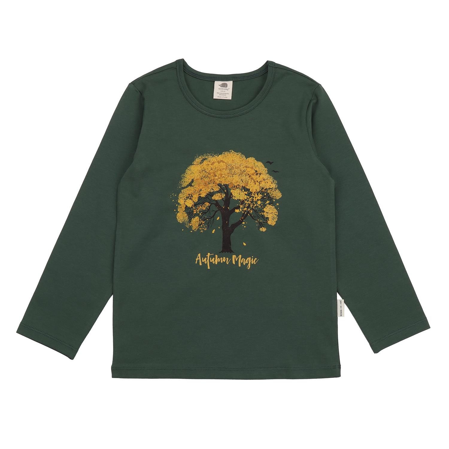 Langarmshirt Walkiddy mit Hebstmotiv aus Bio Baumwolle