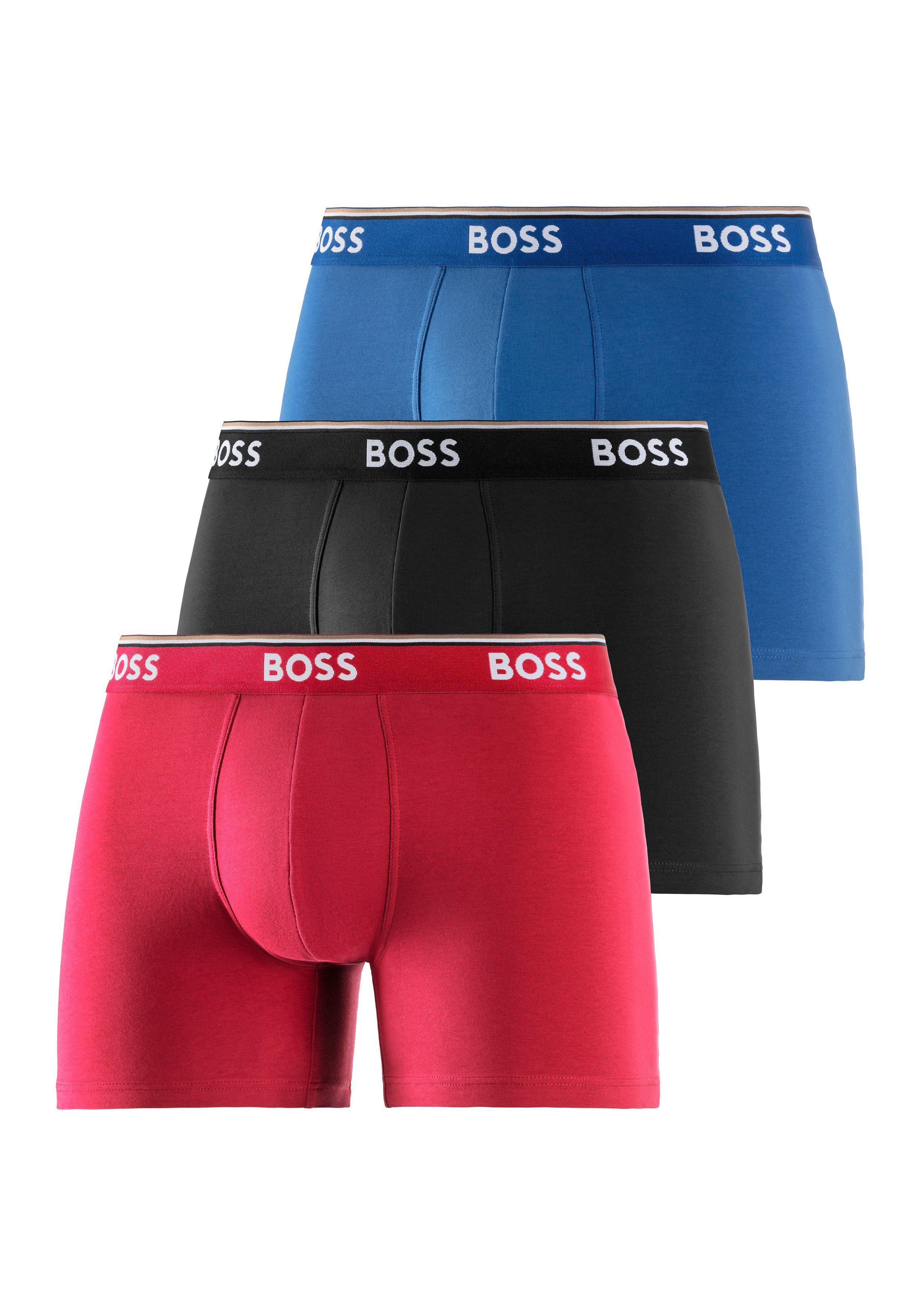 BOSS Boxer Boxer 3 PACK mit farblich passendem Webbund