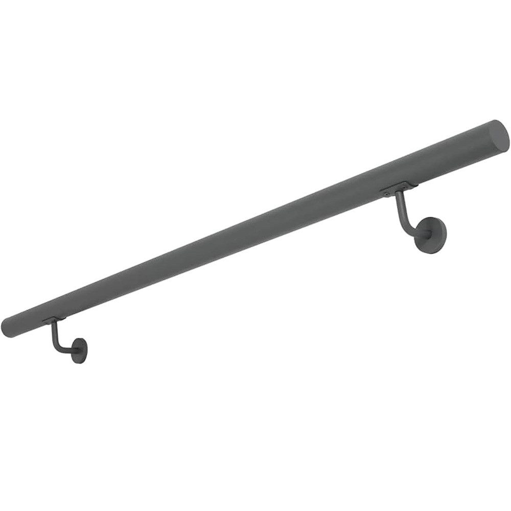 V2Aox Handlauf Handlauf Treppengeländer Geländer Wandhandlauf 50 - 200 cm Anthrazit, 70 cm Gesamtlänge