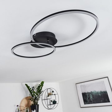 hofstein Deckenleuchte »Sini« Deckenlampe aus Metall in Schwarz m. 2 Ringen (1 verstellbar), 3000 Kelvin, 26 Watt, 3120 Lumen, stufenlos dimmbar über Lichtschalter