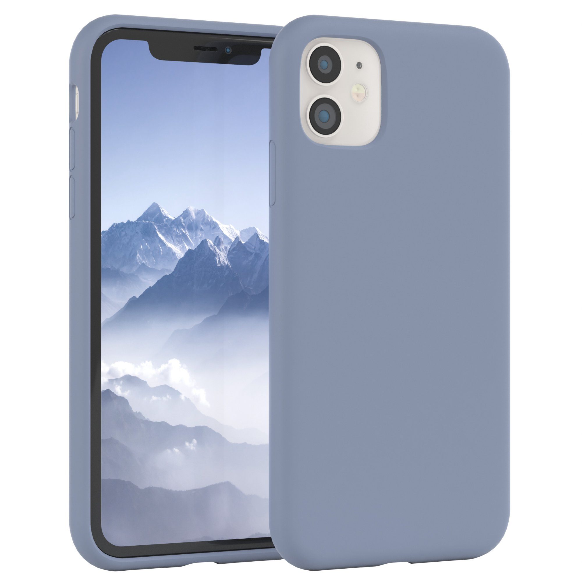 EAZY CASE Handyhülle Premium Silikon Case für Apple iPhone 11 6,1 Zoll, Hülle mit Kameraschutz Bumper Case stoßfest Handy Softcase Eis Blau