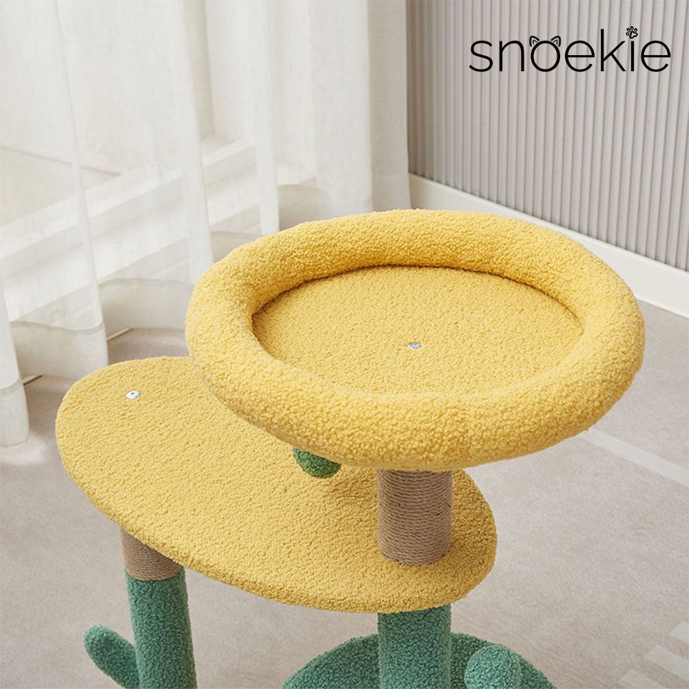 SNOEKIE Kratzbaum Snoekie Katzenbaum aus MDF mit Höhle Sisalstämmen und Spielball 79cm