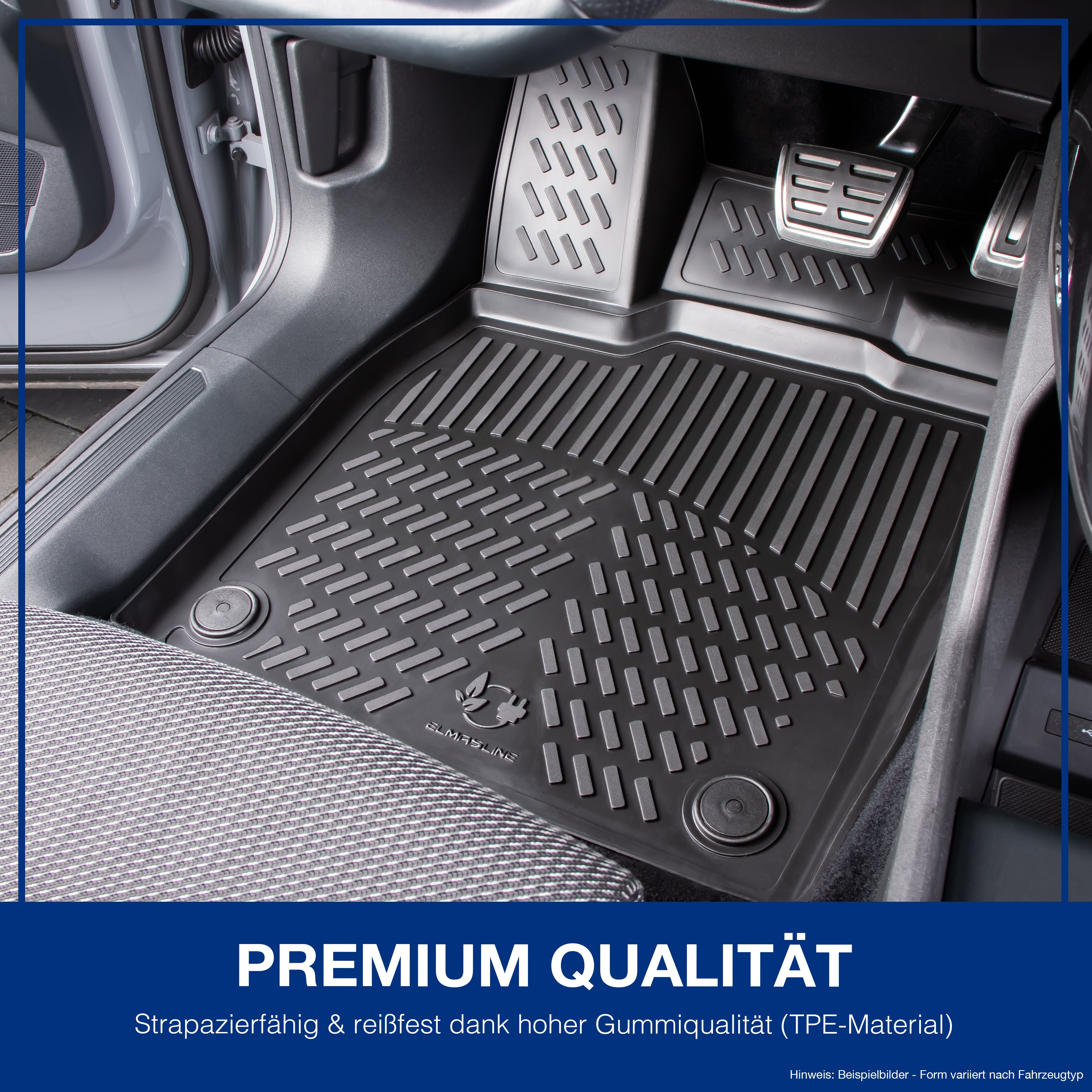 AZUGA Kofferraumwanne Gummi Kofferraumwanne Premium Antirutsch passend für  VW Sharan