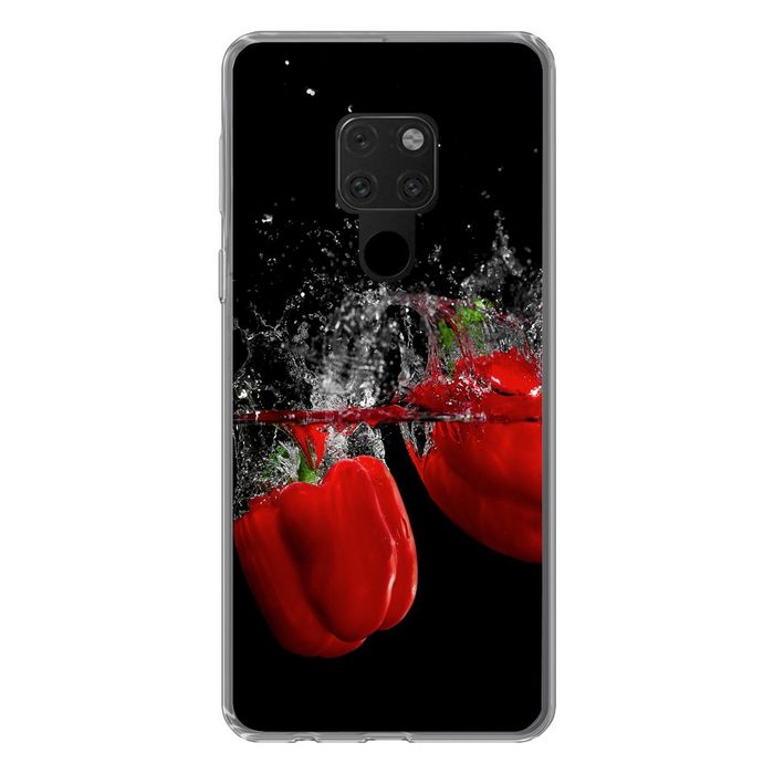 MuchoWow Handyhülle Paprika - Gemüse - Stilleben - Wasser - Rot Phone Case Handyhülle Huawei Mate 20 Silikon Schutzhülle