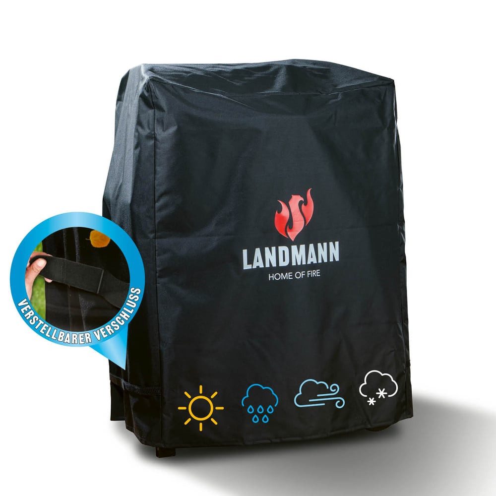 LANDMANN Grillabdeckhaube Wetterschutzhaube Premium 60x80x120cm, reißfest, atmungsaktiv, kältebeständig, wasserdicht, kein Ausbleichen