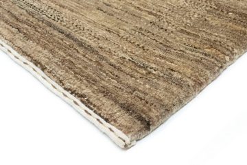 Wollteppich Gabbeh Teppich handgeknüpft hellgrau, morgenland, rechteckig, Höhe: 18 mm, handgeknüpft