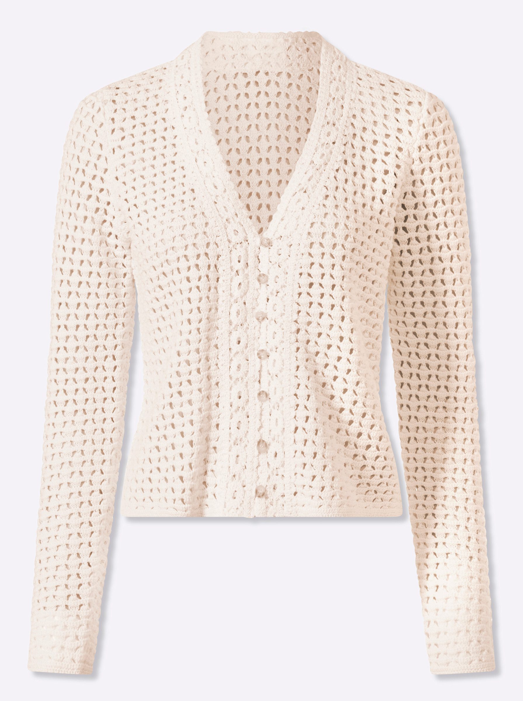 Strickjacke Cardigan Langarm Ajour, Struktur