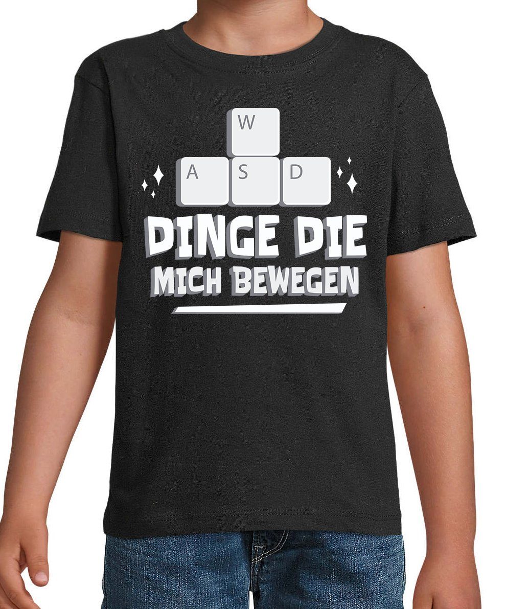 Youth Designz Bewegen T-Shirt Gaming Mich Frontprint Dinge Schwarz Shirt Die lustigem Kinder mit