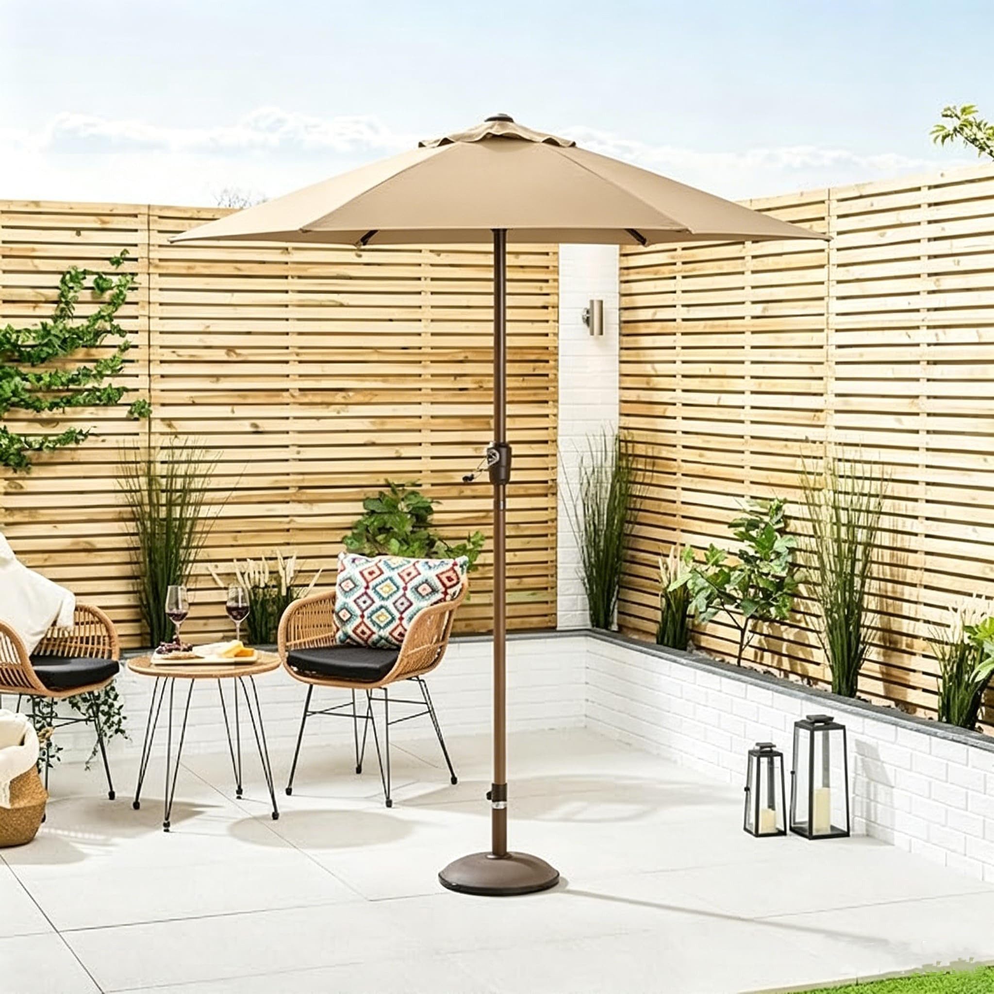 GarveeMore Sonnenschirm 2 3 M Gartenschirm Terrassenschirm Mit Neigbarer Funktion
