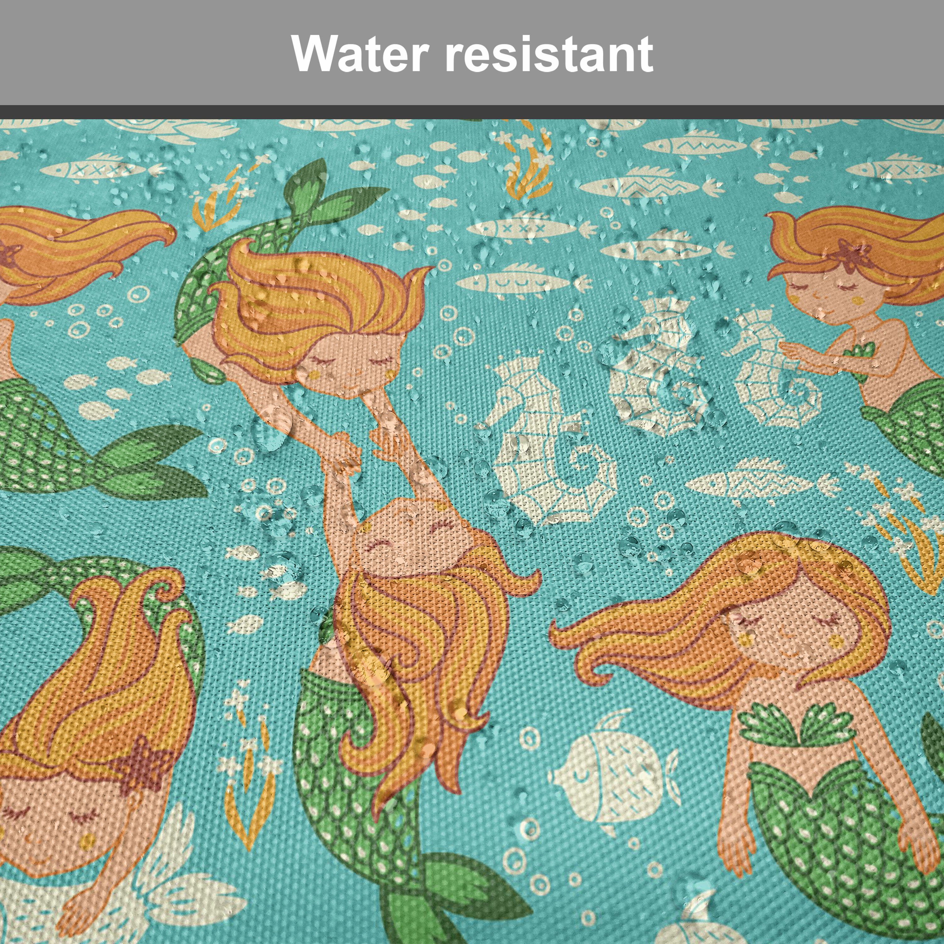 mit Kissen Dekoratives Küchensitze, Riemen für Meer Abakuhaus Stuhlkissen Cartoon-Charakter Meerjungfrau wasserfestes