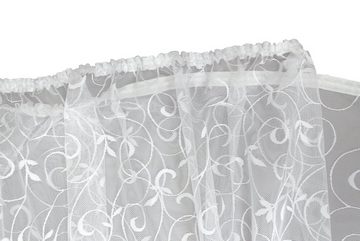 Gardine nach Maß Beatrix, VHG, Kräuselband (1 St), transparent, Jacquard-Wirkgardine, Jacquard, verschiedene Größen, Bogenkante, Stores nach Maß