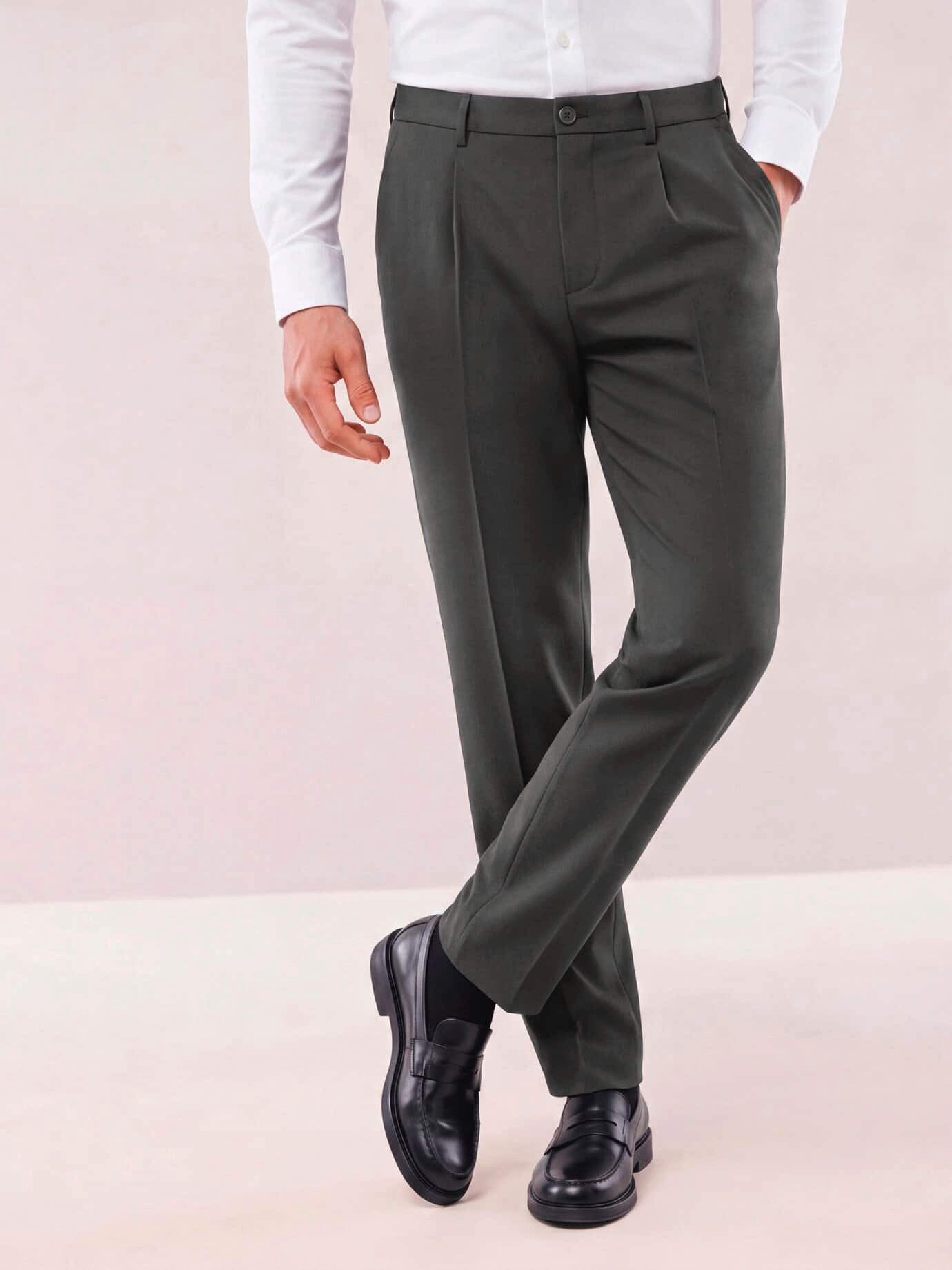 Walbusch Anzughose Herren Bügelfreie Hose mit Bundfalte Comfort Fit Knitterfrei, bi‑elastisch mit dehnbarem Comfort‑Bund, Steinnussknöpfe