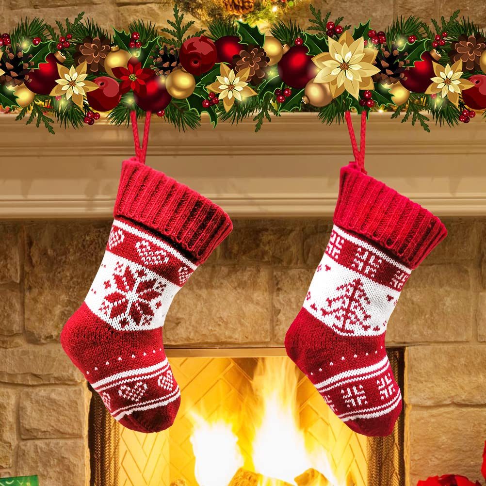 FOUORTUNATE-BEE Nikolausstiefel Nikolausstrumpf Kinder Klein 2er (Gestrickt günstig online kaufen