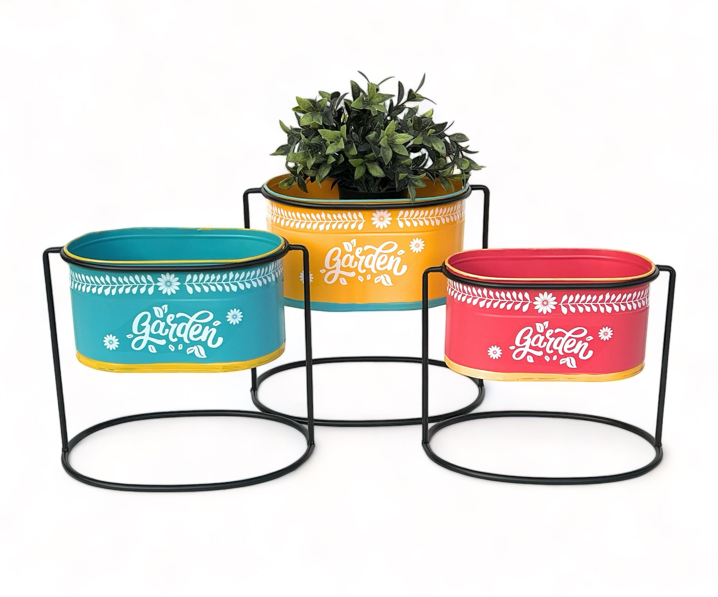 DanDiBo Цветочный табурет line (3er Set Hocker, 3er Set), austauschbarer Topf