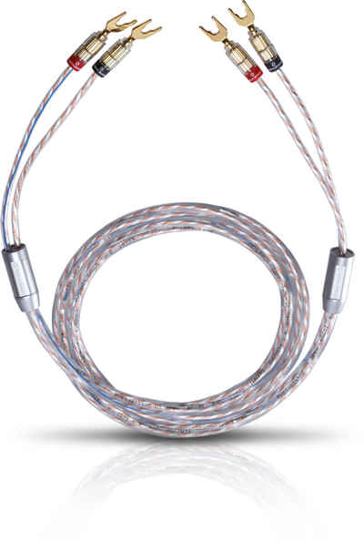Oehlbach Twin Mix One L Hochwertiges Lautsprecherkabel Set 2x 3,0 mm², 1 Paar Audio-Kabel, 2 x Kabelschuh, 2 x Kabelschuh (500 cm)