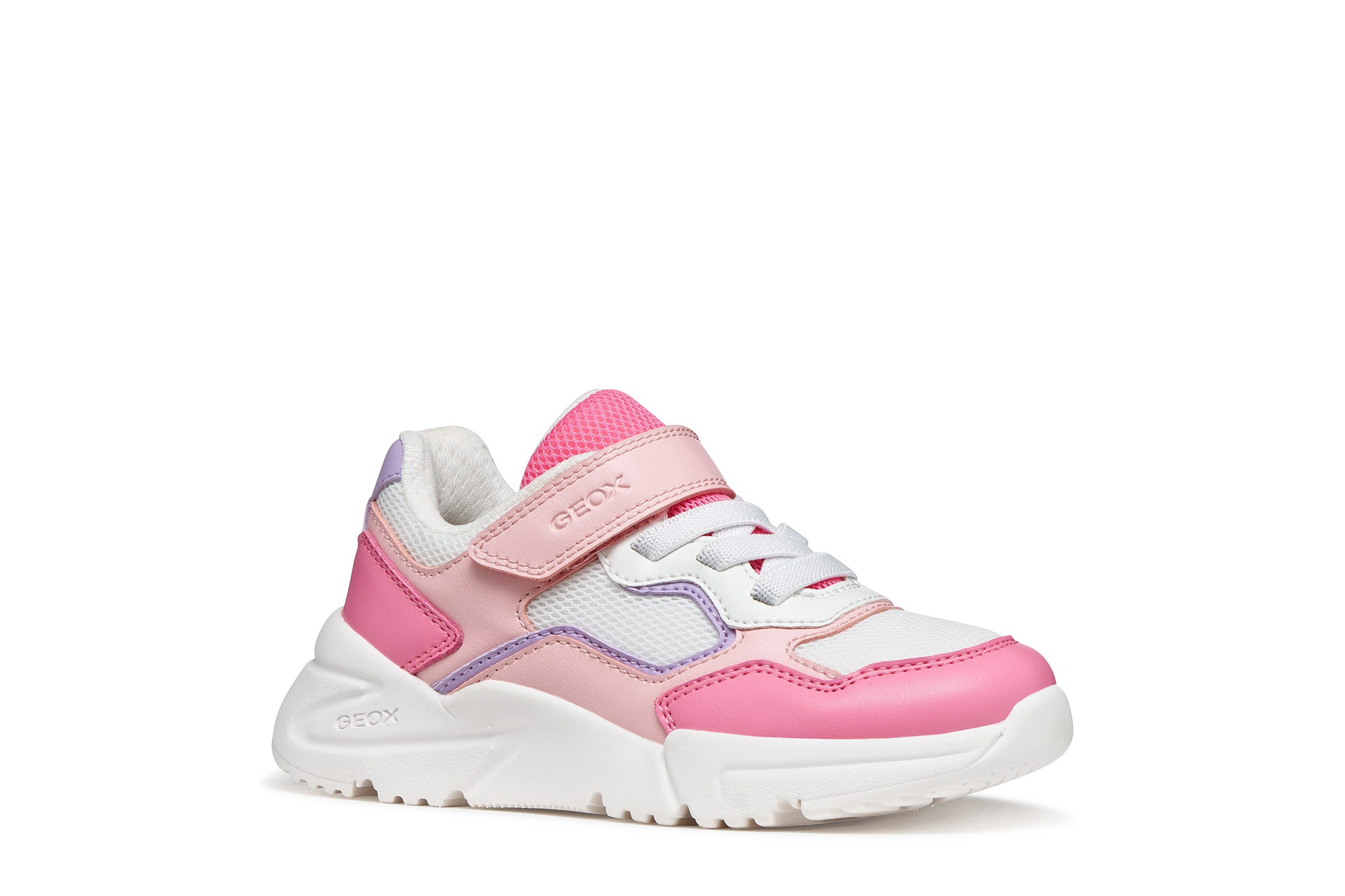 Geox J LOFTUS GIRL Sneaker Klettschuh mit bunten Kontrastbesätzen, Größenschablone zum Download